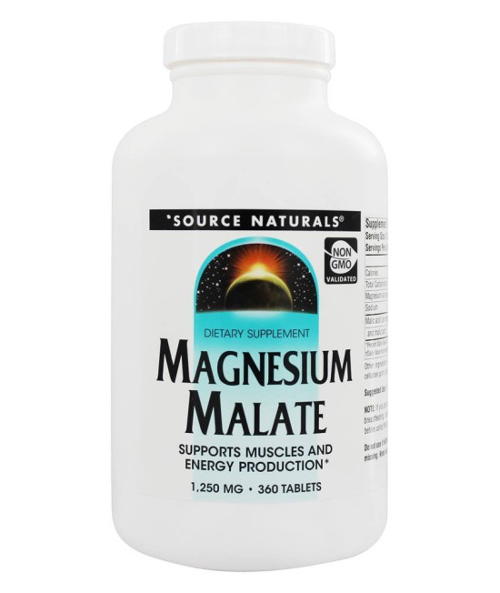 Magnesium Malate 1250 mg. - 360 Tablets