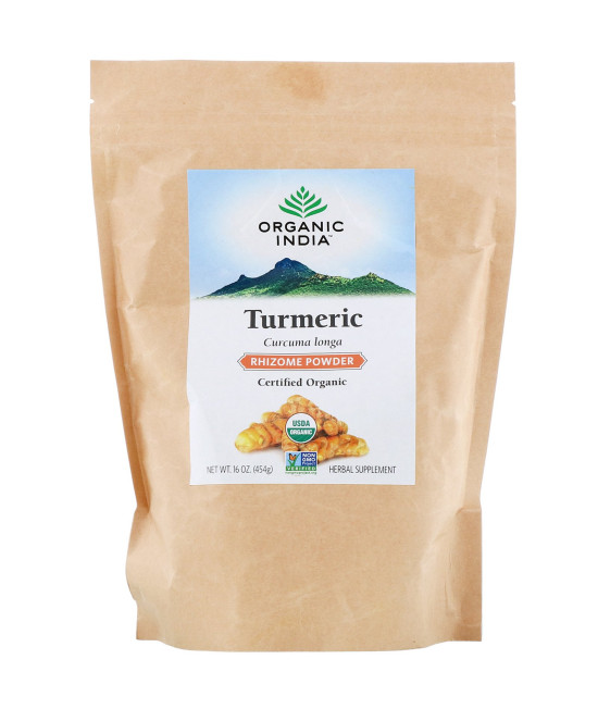 Organic India, Turmeric Rhizome Powder, 16 oz (454 g)