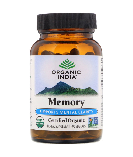 Organic India, Memory, Mental Clarity, 90 Veg Caps