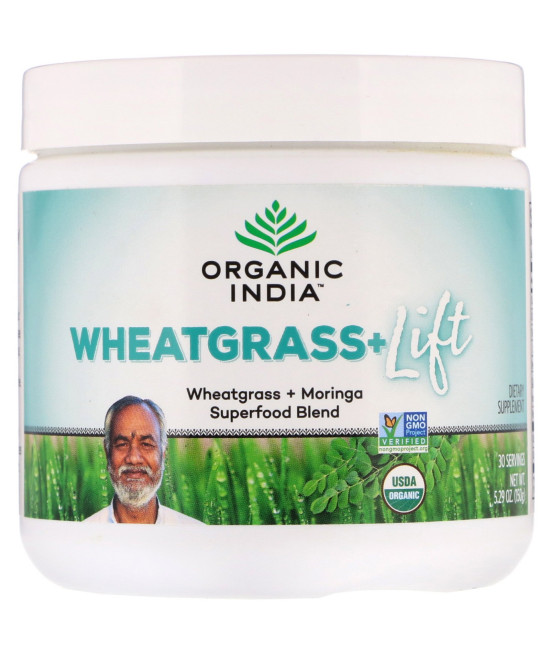 Organic India, Wheatgrass+ Lift, Superfood Blend, 5.29 oz (150 g)