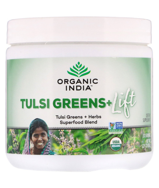 Organic India, Tulsi Greens+ Lift, Superfood Blend, 5.29 oz (150 g)